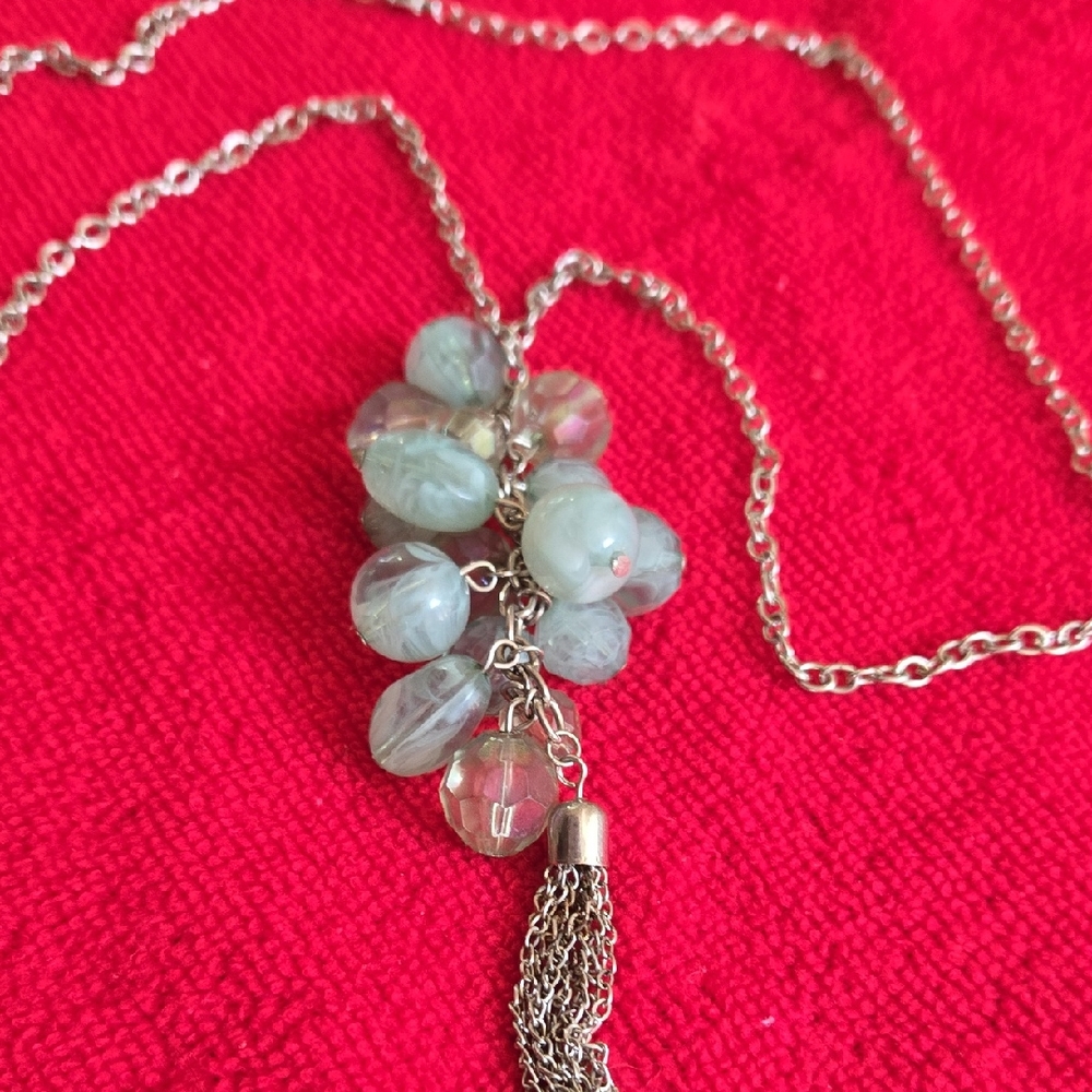 Bohemian 80's Vintage silvertone Necklace (BIN 008)